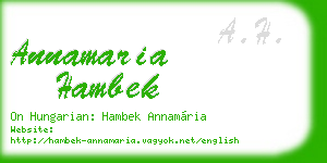 annamaria hambek business card